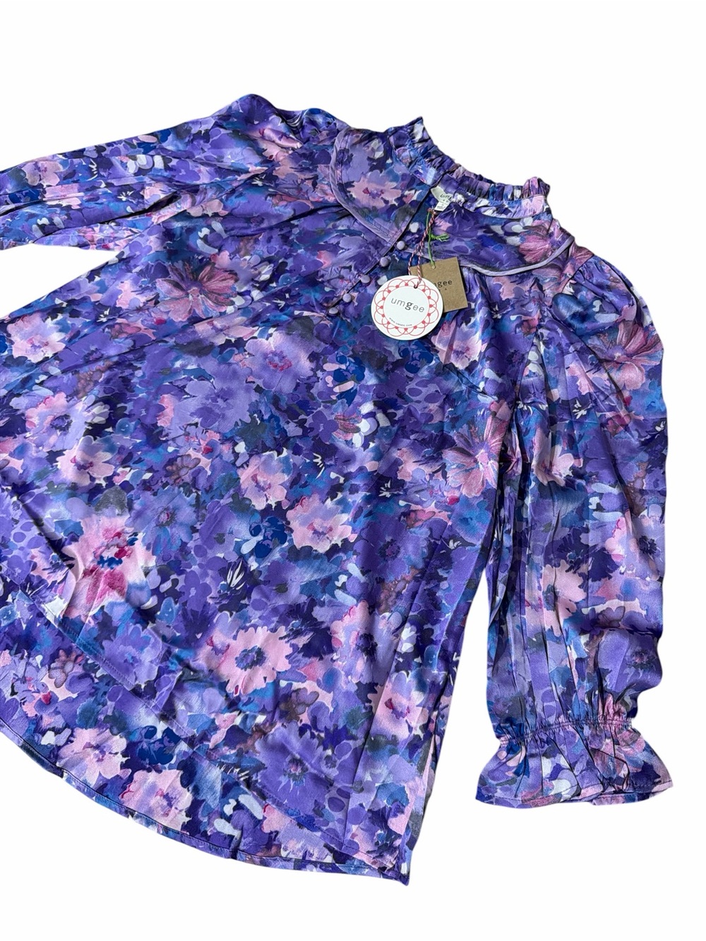 UMGEE NWT Purple Floral Long Sleeve Blouse